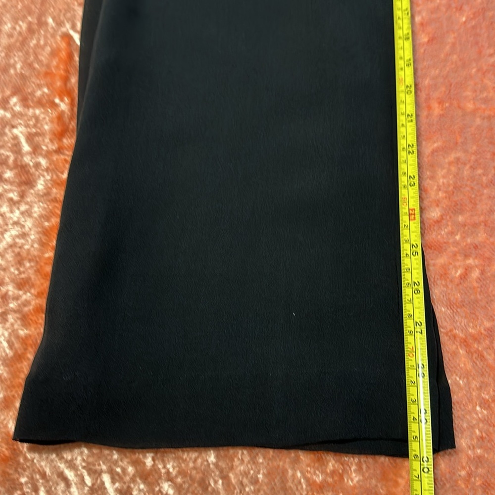 NWOT Valerie long light black pants 100% silk Crepe de Chine fully lined size S - Picture 7 of 14